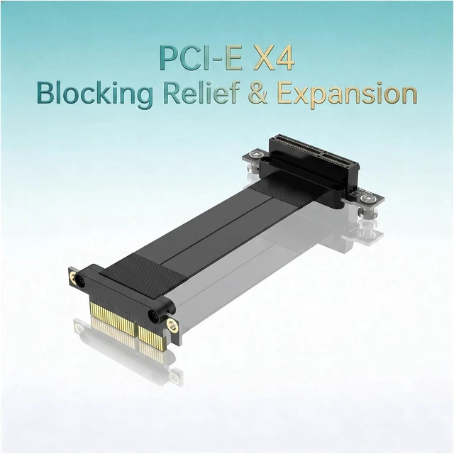 Alt view image 2 of 3 - PCI Express PCI-E 4X Adapter Riser Card 90 Degree Converter