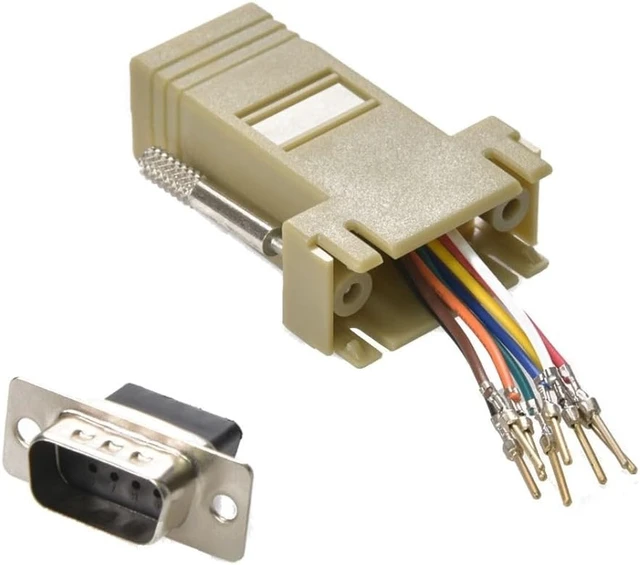 Alt view image 2 of 4 - 6X db9 Male to rj45 Female Network Modular Adapter Connector 8p8c Serial rs232