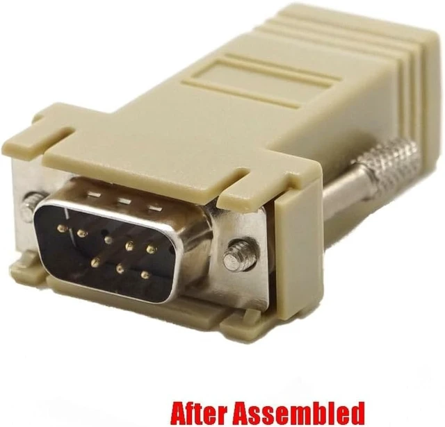 Alt view image 4 of 4 - 5pcs db9 Male to rj45 Female Network Modular Adapter Connector 8p8c Serial rs232