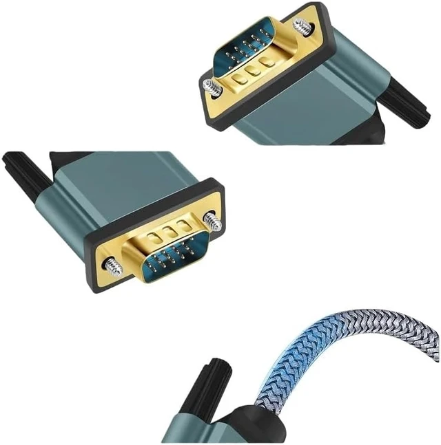 Alt view image 3 of 5 - HDMI to VGA Cable, Aluminum Alloy Shell, Nylon Braided Gold-Plated, Compatible with Computers, laptops, projectors(5m)