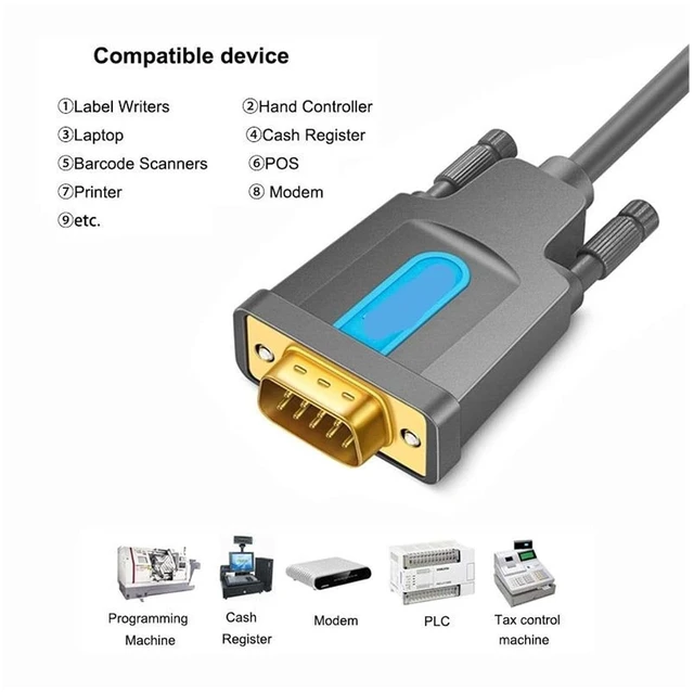 Alt view image 3 of 6 - USB to RS232 COM Port Serial Cord Adapter PDA 9 DB9 Pin PL2303 for 7 8.1 10 Vista OS(RS232 Male,1m)