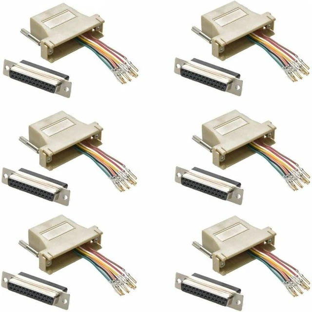 Main image of 6X DB25 Female to RJ45 8P8C Modular Converter Adapter