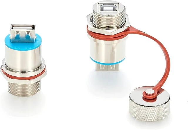 Main image of Waterproof USB 2.0 Type-A Female to Type-B Female Panel Mount Adapter (1PC)