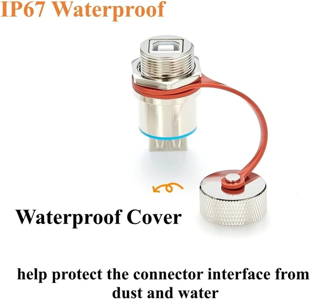 Alt view image 6 of 7 - Waterproof USB 2.0 Type-A Female to Type-B Female Panel Mount Adapter (1PC)