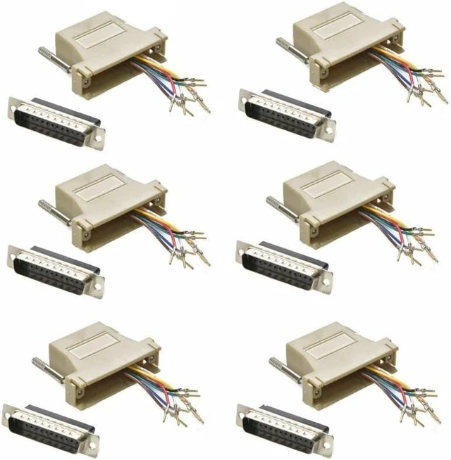 Main image of 6X DB25 Male to RJ45 Network Ethernet Modular Converter Adapter