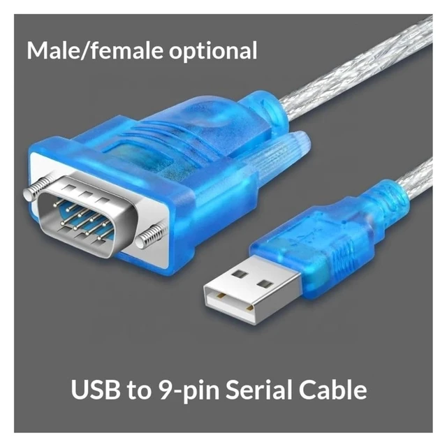 Alt view image 3 of 7 - USB 2.0 to RS232 DB9 9Pin Male Female Serial Converter Adapter Cord COM Port Cord for 10/7/8/98/2000 PC Computer(1.5m,USB to RS232 Male)