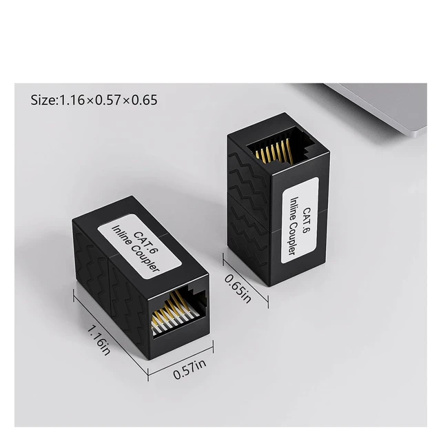 Alt view image 5 of 5 - RJ45 Coupler Ethernet Connector Female to, Suitable for Cat6, Cat5e, Cat5 Cable Extender Adapter(10PCS,White)