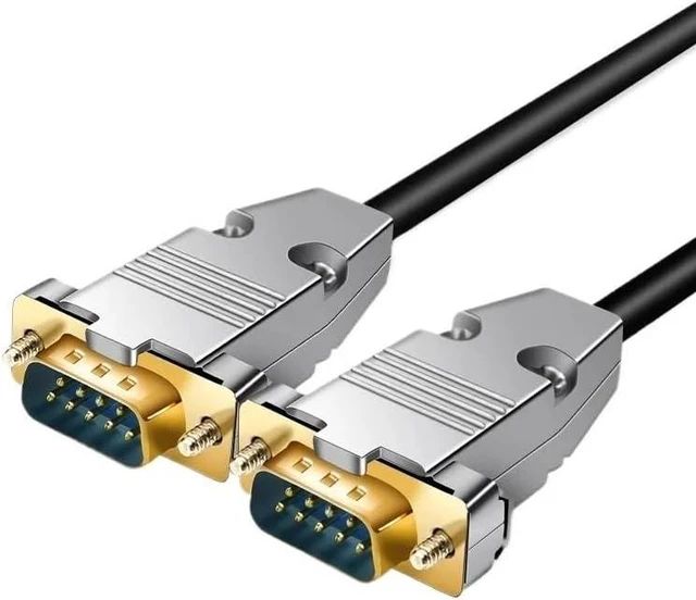 Main image of DB9 RS232 Cable Connector Industrial Grade 9Pin Female Male Shielded Wire Serial Cord with Metal Plug(M to M,1M)
