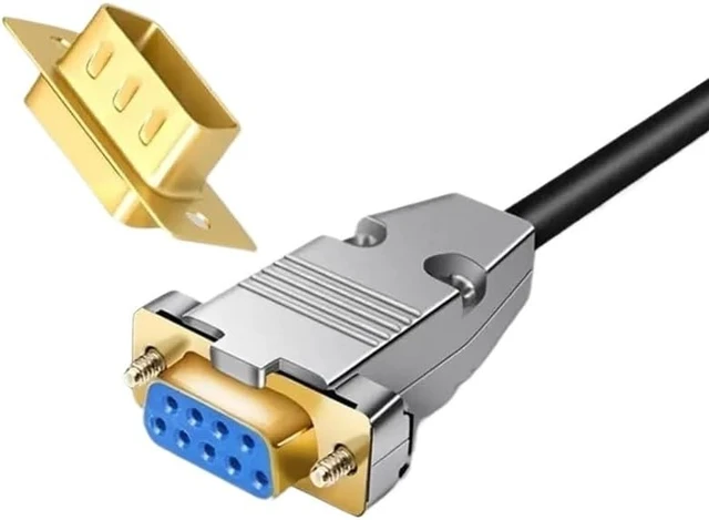 Alt view image 3 of 7 - DB9 RS232 Cable Connector Industrial Grade 9Pin Female Male Shielded Wire Serial Cord with Metal Plug(M to M,1M)