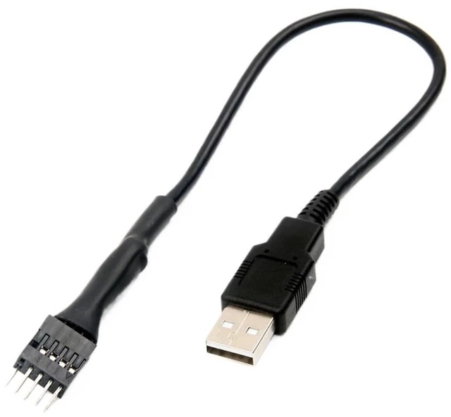 Alt view image 2 of 5 - 9Pin Male to External USB A Male PC Mainboard Internal Data Extension Cable 20Cm