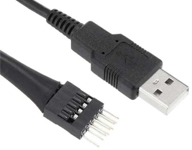 Main image of 9Pin Male to External USB A Male PC Mainboard Internal Data Extension Cable 20Cm