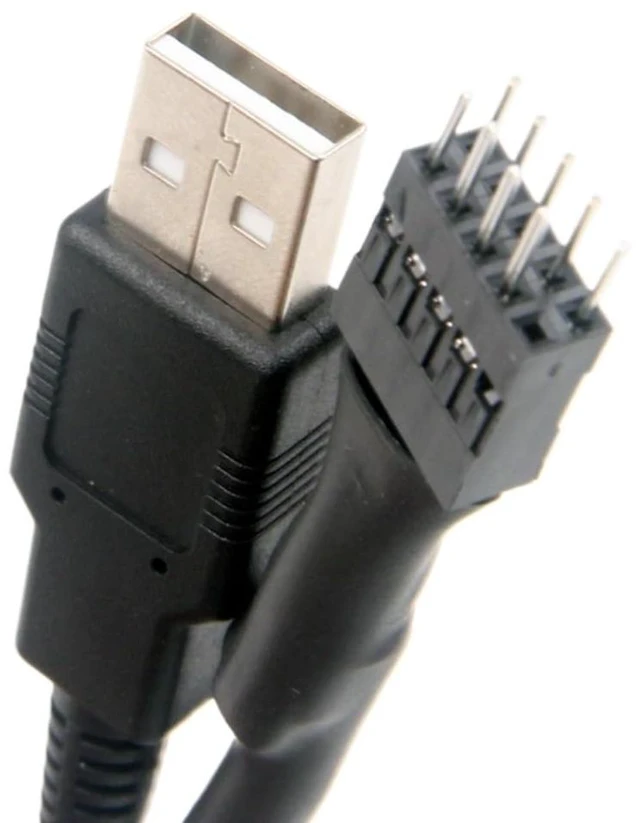 Alt view image 4 of 5 - 9Pin Male to External USB A Male PC Mainboard Internal Data Extension Cable 20Cm