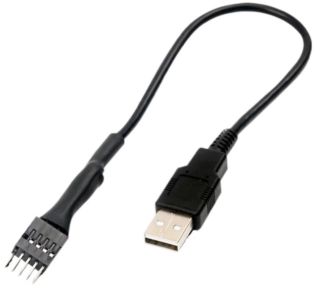 Alt view image 5 of 5 - 9Pin Male to External USB A Male PC Mainboard Internal Data Extension Cable 20Cm