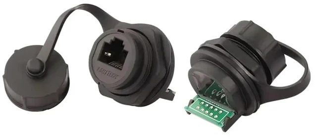 Main image of LR25 RJ45 Ethernet Connector Adapter 8Pin 8P8C Female Socket Panel Mounting for Nerwork Computer Signal Transmission M25.2(PBC Type)