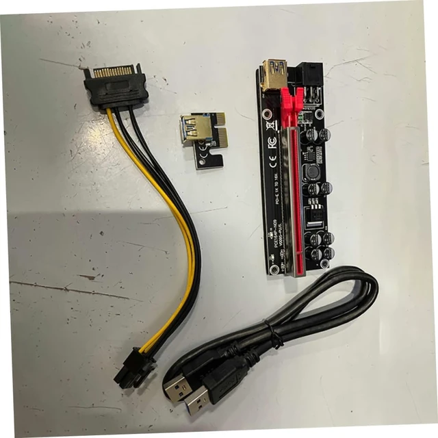 Alt view image 4 of 7 - PCI-E 1x to 16x Riser Adapter for GPU USB 3.0 Extension Cable PCIE 1x to 16x Extender for Mining High-Speed Connection for Desktop Use Compatible Graphics Cards