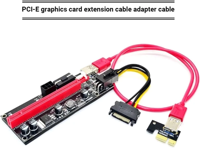 Alt view image 5 of 7 - YANGQI yaoqijie 6pcs Newest VER009 USB 3.0 PCI-E Riser VER 009S Express 1X 4X 8X 16x Extender Riser Adapter Card SATA 15pin to 6 Pin Power Cable Lasting (Color : 6pcs)