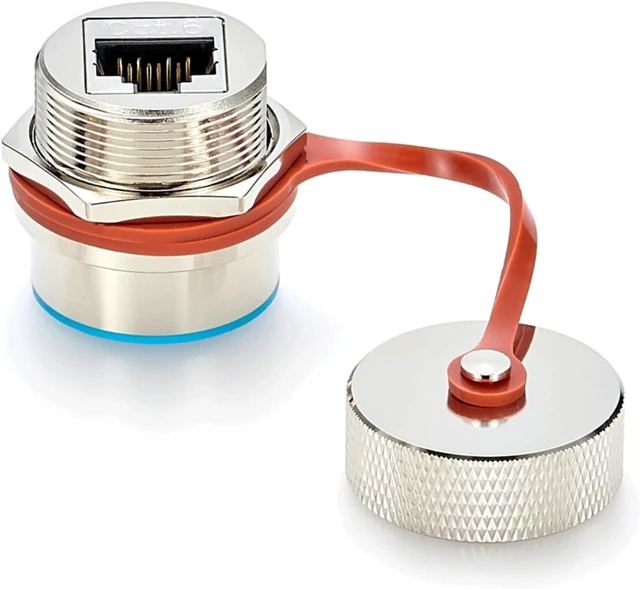 Main image of IP67 Rugged RJ45 CAT6 Ethernet Female to Female Panel Mount Connector