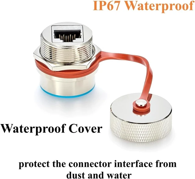 Alt view image 5 of 7 - IP67 Rugged RJ45 CAT6 Ethernet Female to Female Panel Mount Connector