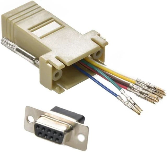 Alt view image 4 of 4 - 8 Pcs db9 rs232 Serial db9 Female to rj45 8p8c Network Modular Adapter Ivory