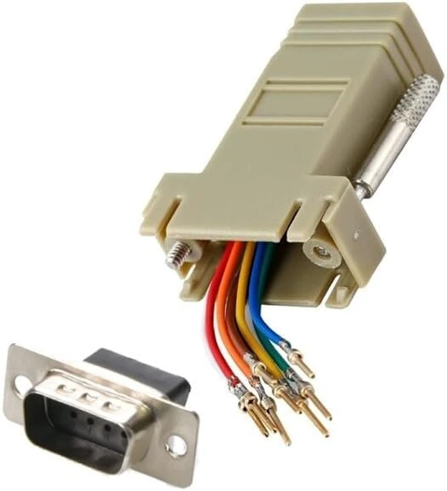 Alt view image 3 of 4 - 12 Pack db9 9-pin Serial rs232 Male to rj45 Female Modular Adapter Converter