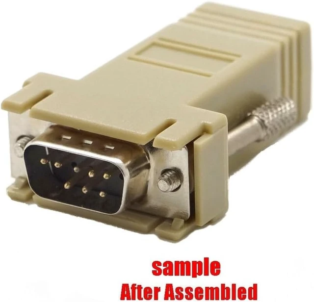 Alt view image 4 of 4 - 12 Pack db9 9-pin Serial rs232 Male to rj45 Female Modular Adapter Converter