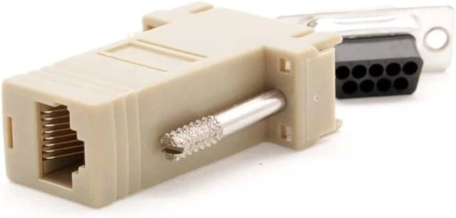 Alt view image 3 of 3 - 8 Pack DB9 Female to RJ45 8P8C Serial Adapter Ivory Modular
