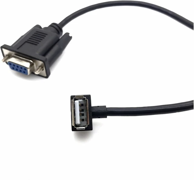 Alt view image 2 of 3 - RS232 DB9 Female to USB 2.0 A Female Serial Cable Adapter Converter 8" Inch 25cm