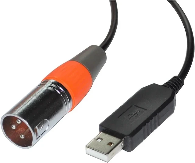 Main image of FENG GUO FT232RL USB to RS485 3PIN 3P DMX512 DMX 512 XLR Female Converter Cable Compatible with The Freestyler Stage LI/GHT&NING Controller KABLE(1M,XLR Male 1)