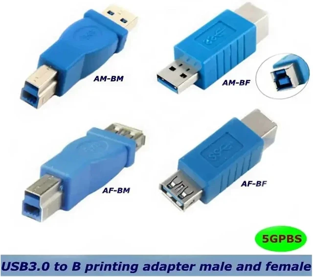 Alt view image 2 of 3 - USB 3.0 Adapter Type A to Type B, Male to Female Converter for Printer Scanner External Hard Drive, High-Speed Data Transfer(10PCS,AF to BM)