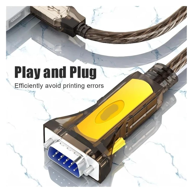Alt view image 3 of 6 - USB 2.0 to Serial RS-232 DB9 9Pin Adapter Converter Cord F&T>D*I Chipset Length 1.5M to RS232 Support WIN10