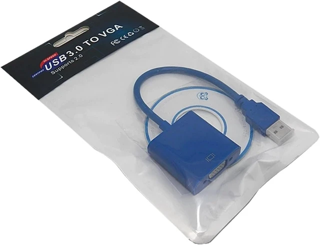 Alt view image 3 of 4 - USB to VGA Converter Projector Conversion Cable USB3.0 to Interface External Graphics Card Expansion Display Screen Data cab(BK)