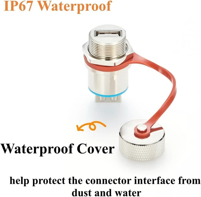 Alt view image 5 of 7 - IP67 Waterproof USB 2.0 Type-A Female to Female Panel Mount Coupler
