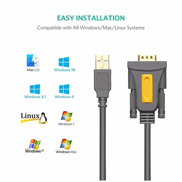 Alt view image 5 of 7 - USB to RS232 COM Port Serial PDA 9 DB9 Pin Cord Adapter Pl2303 for 7 8.1 XP Vista OS(1m)