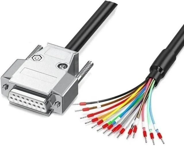 Main image of with Number Tube Serial Port Connector Line DB9 DB15 DB25 9/15/25/37 Pin Terminal Wire DB37/25/15 Parallel Port Connecting Cord(DB15 Female Metal,0.5M)