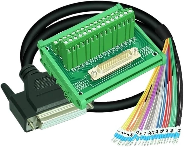 Alt view image 2 of 7 - Industrial Grade HDB44 Male and Female Identification Cable DB44 Extension Cord DB44 Rail Mount Terminal Block Board(Female 1M)