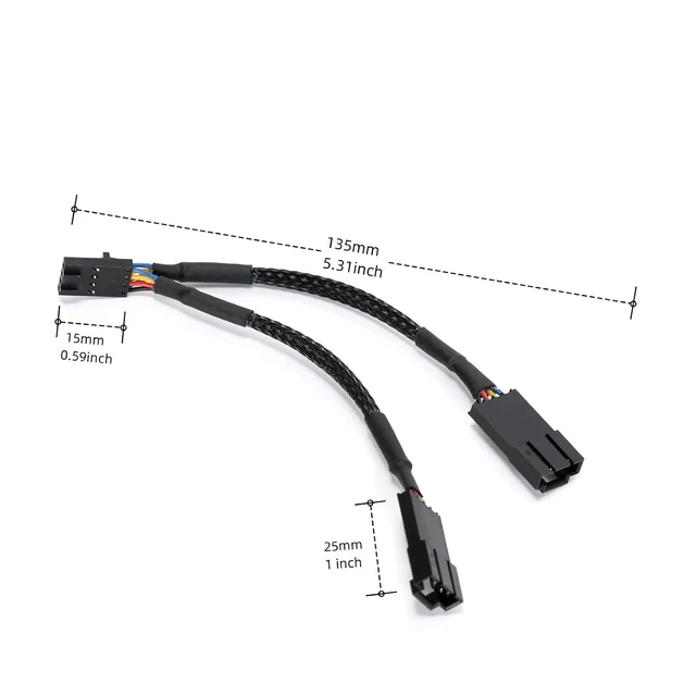 Alt view image 2 of 6 - 1pcs Computer PC PWM Fan Splitter Cable 4pin Compatible with RGB Fan Hub