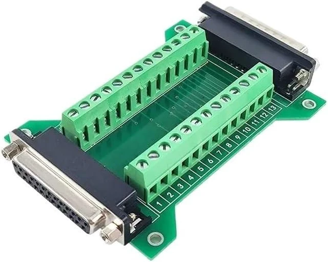 Main image of DB9 DB15 DB25 DB26 DB37 Male to Female Adapter Screw/Spring Type No Welding Double Head Signal Board(DB 25)
