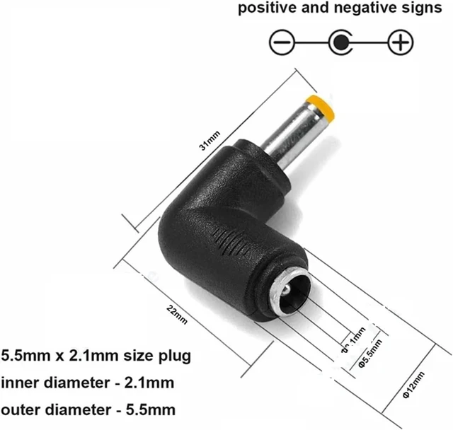 Alt view image 2 of 6 - DC Power Connector DC Power Plug Connector Adapter Female to Male Jack Panel Mount Terminal Converter for Laptop(Red)