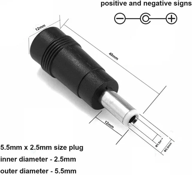 Alt view image 4 of 6 - DC Power Connector DC Power Plug Connector Adapter Female to Male Jack Panel Mount Terminal Converter for Laptop(Red)