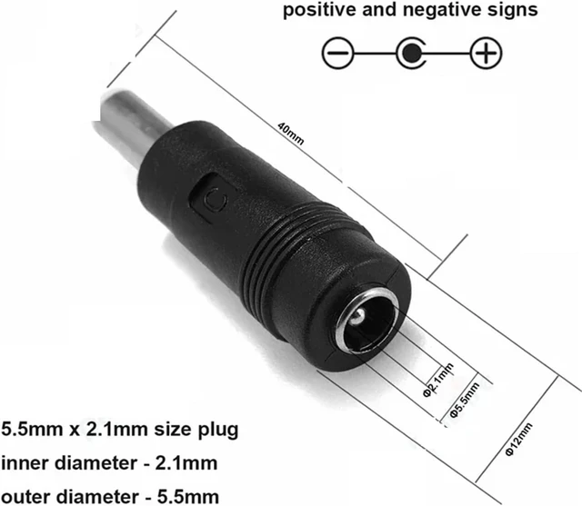Alt view image 5 of 6 - DC Power Connector DC Power Plug Connector Adapter Female to Male Jack Panel Mount Terminal Converter for Laptop(Red)