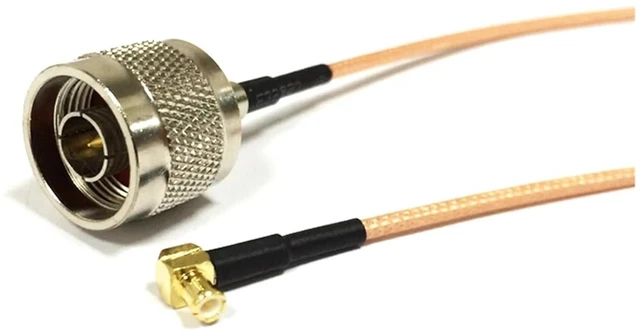 Alt view image 2 of 5 - 1PC MCX Plug Right Angle To N Type Male Cable Adapter(RG316,400CM)
