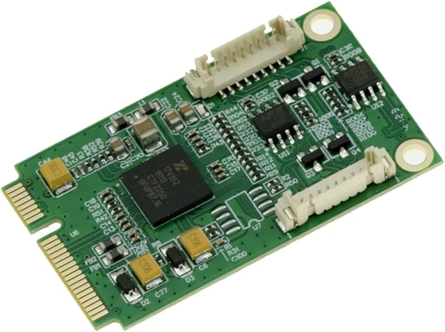 Alt view image 2 of 4 - KALEA-INFORMATIQUE Mini PCI Express MiniPCIe 2 Port RS422 RS485 DB9 Serial Card with EXAR XR17V352 Chipset Supplied with Adapters for Wire to Wire Mount.