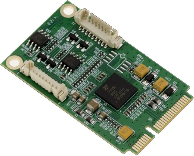 Alt view image 3 of 4 - KALEA-INFORMATIQUE Mini PCI Express MiniPCIe 2 Port RS422 RS485 DB9 Serial Card with EXAR XR17V352 Chipset Supplied with Adapters for Wire to Wire Mount.
