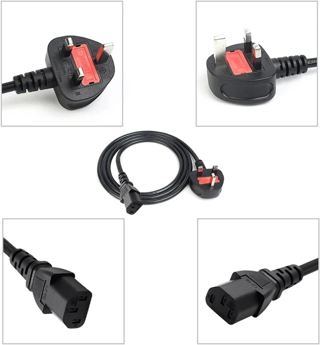 Alt view image 5 of 5 - UK Plug C13 Power Plug 3 * 0.75mm 10A 250V Cable Length 120CM with Fuse