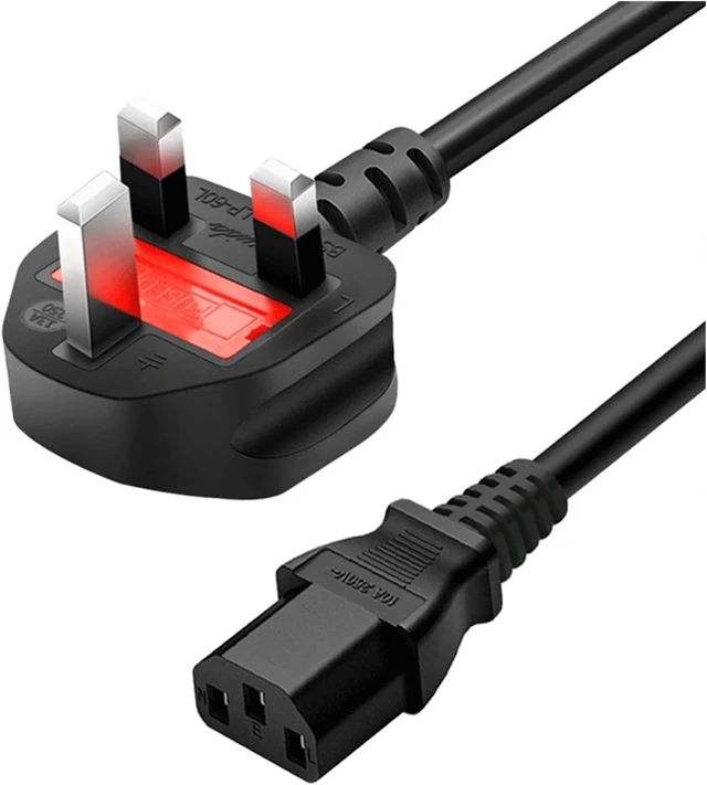 Alt view image 2 of 5 - UK Plug C13 Power Plug 3 * 0.75mm 10A 250V Cable Length 120CM with Fuse