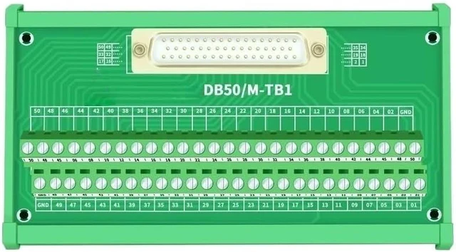 Main image of D-Sub Rail Mount Lnterface Module RS232 Cable to DB50 Male Or Female Baord Connector Serial Null Modem Cable(HL-DB50M-TB1)