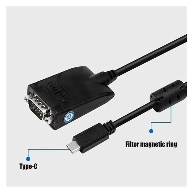 Alt view image 4 of 4 - USB-C to RS232 RS-485/422 9-pin Serial Port Connector Adapter Cord F&T>D*I Chip Converter Cord for 11/10 OS