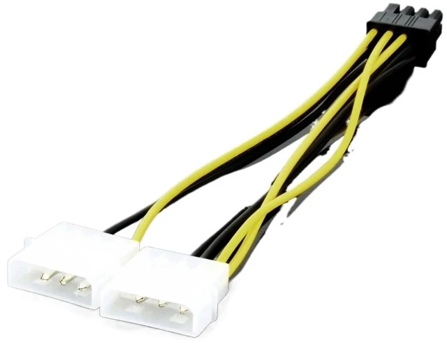 Main image of Male to 4Pin Female Video Card Power Cord 8 Pin PCI to 4 Pin Graphics Card Power Cable