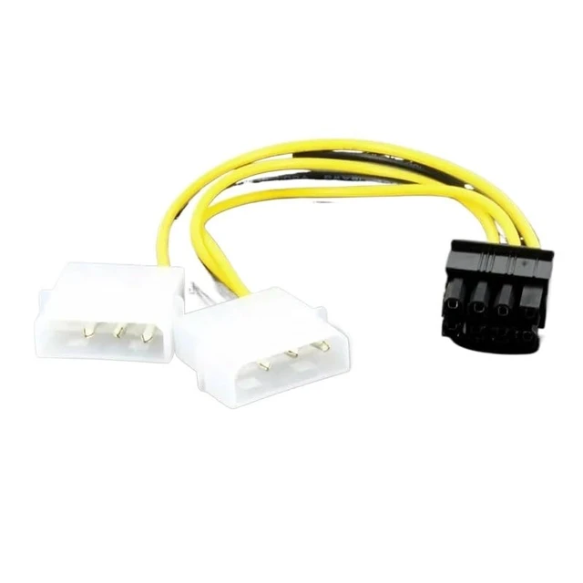 Alt view image 2 of 6 - Male to 4Pin Female Video Card Power Cord 8 Pin PCI to 4 Pin Graphics Card Power Cable
