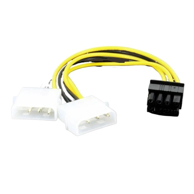 Alt view image 5 of 6 - Male to 4Pin Female Video Card Power Cord 8 Pin PCI to 4 Pin Graphics Card Power Cable